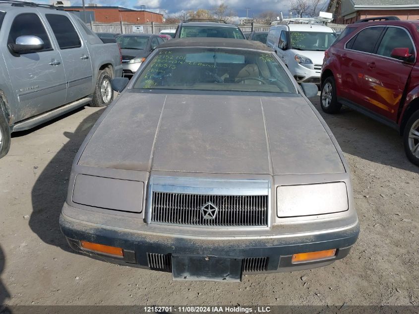 1988 Chrysler Lebaron VIN: IC3BJ45E5JG38I875 Lot: 12152701