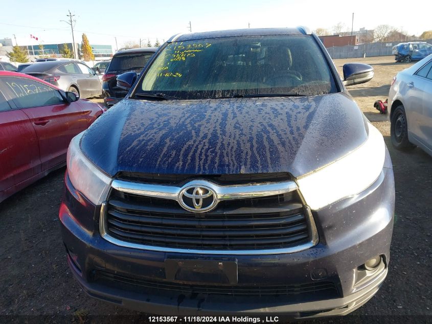 2015 Toyota Highlander Xle VIN: 5TDJKRFH0FS098873 Lot: 12153567