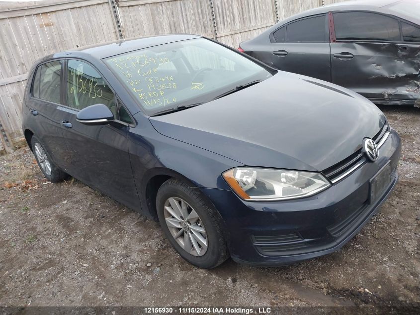 2016 Volkswagen Golf VIN: 3VW217AU2GM068496 Lot: 12156930