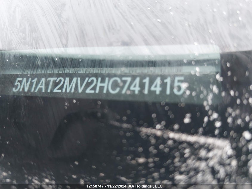 2017 Nissan Rogue VIN: 5N1AT2MV2HC741415 Lot: 12158747