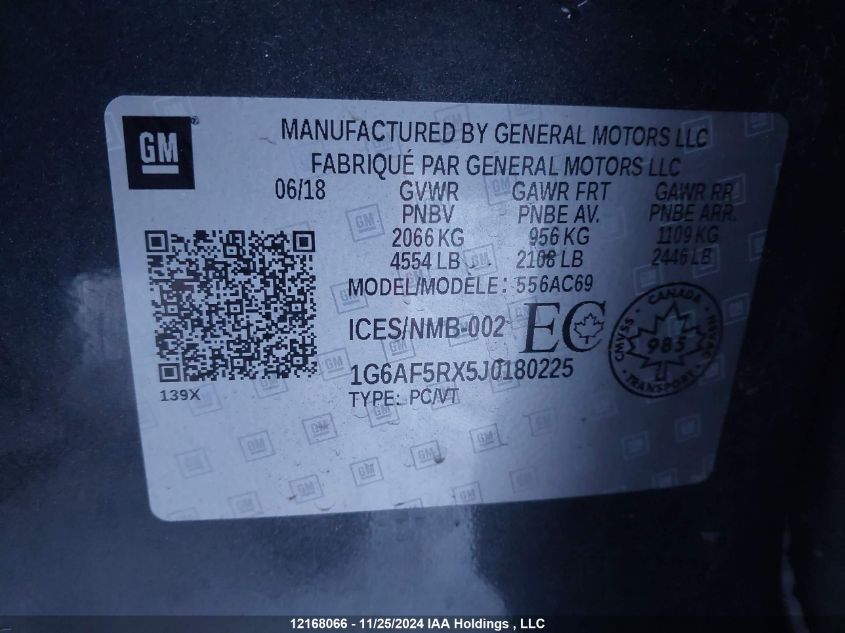 2018 Cadillac Ats VIN: 1G6AF5RX5J0180225 Lot: 12168066