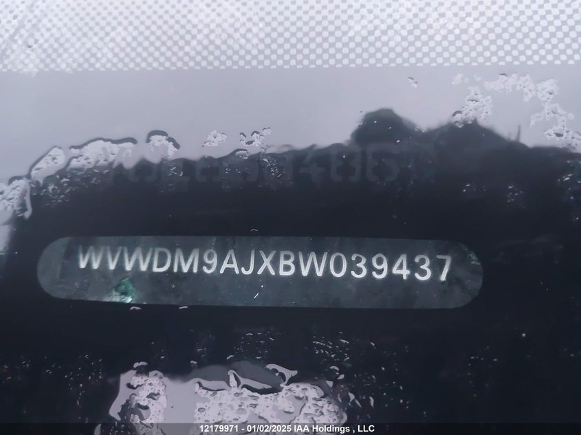 2011 Volkswagen Golf VIN: WVWDM9AJXBW039437 Lot: 12179971