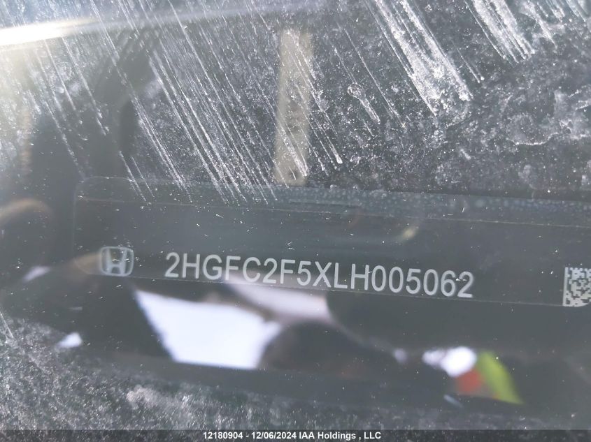 2020 Honda Civic Sedan VIN: 2HGFC2F5XLH005062 Lot: 12180904