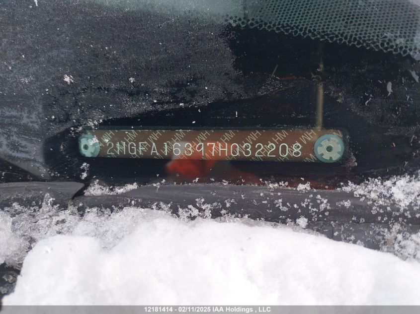 2007 Honda Civic Sdn VIN: 2HGFA16397H032208 Lot: 12181414