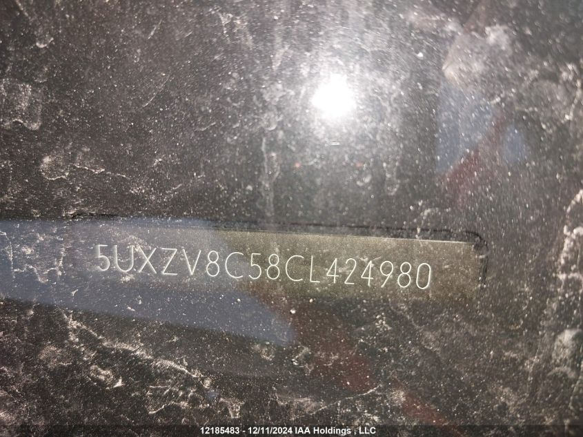 2012 BMW X5 xDrive50I VIN: 5UXZV8C58CL424980 Lot: 12185483