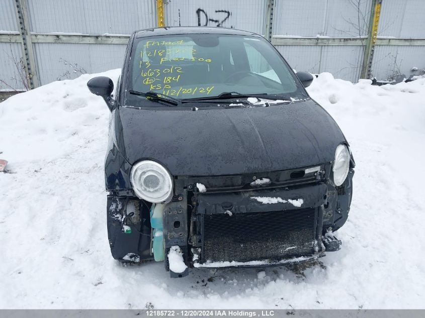 2013 Fiat 500 VIN: 3C3CFFBR0DT663012 Lot: 12185722