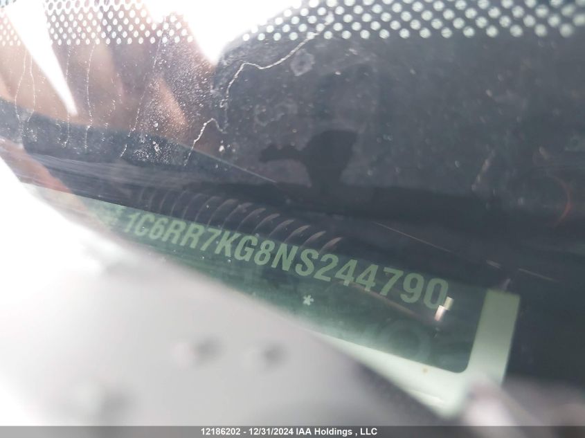 2022 Ram 1500 Classic Tradesman VIN: 1C6RR7KG8NS244790 Lot: 12186202