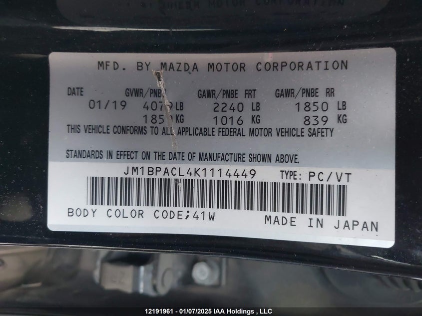 JM1BPACL4K1114449 Mazda py