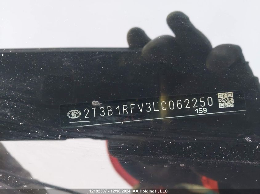 2020 Toyota Rav4 Le VIN: 2T3B1RFV3LC062250 Lot: 12192307