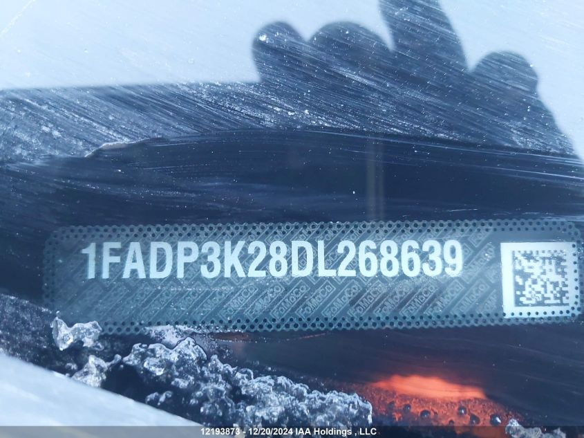 2013 Ford Focus Se VIN: 1FADP3K28DL268639 Lot: 12193873