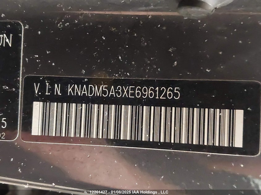 2014 Kia Rio Ex/Lx/Lx+/Sx VIN: KNADM5A3XE6961265 Lot: 12201427