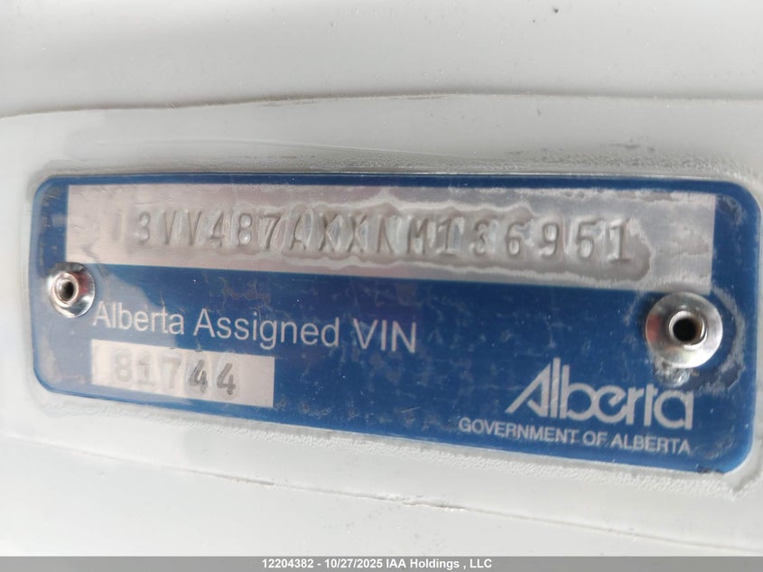 2022 Volkswagen Tiguan Highline R-Line VIN: 3VV4B7AXXNM136951 Lot: 12204382