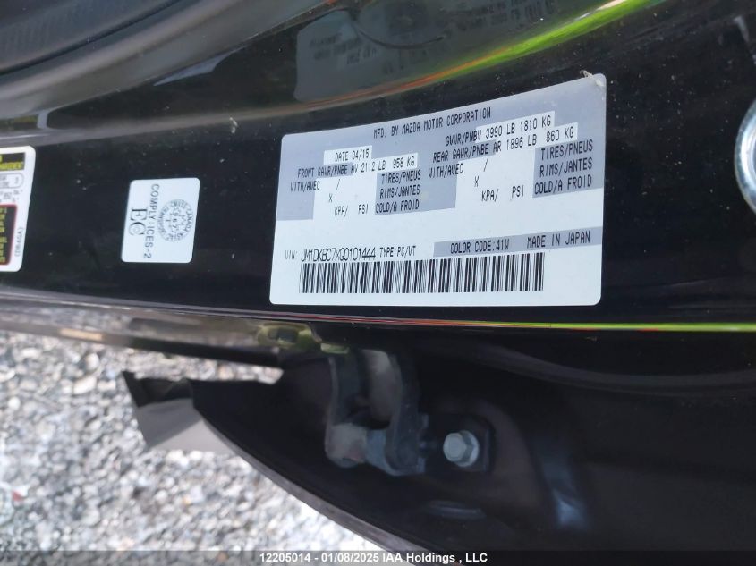 2016 Mazda Cx-3 Touring VIN: JM1DKBC7XG0101444 Lot: 12205014