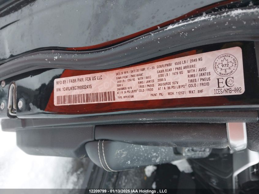 2024 Jeep Grand Cherokee L Limited VIN: 1C4RJKBG7R8932415 Lot: 12209799