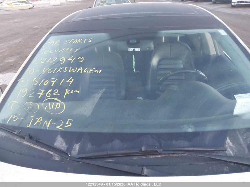 2010 Volkswagen Cc Luxury VIN: WVWHL9AN5AE510714 Lot: 12212949