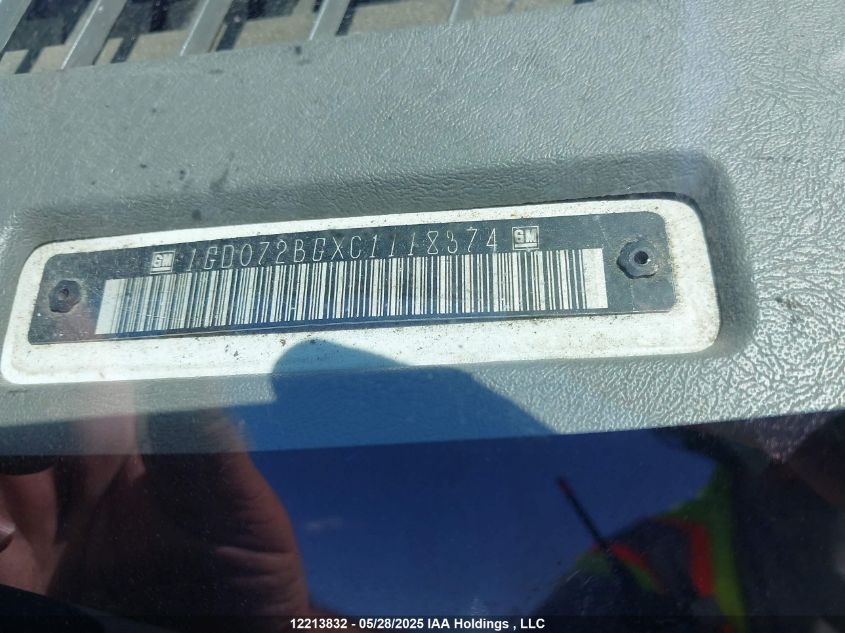 2012 GMC Savana Cutaway Standard VIN: 1GD072BGXC1118374 Lot: 12213832