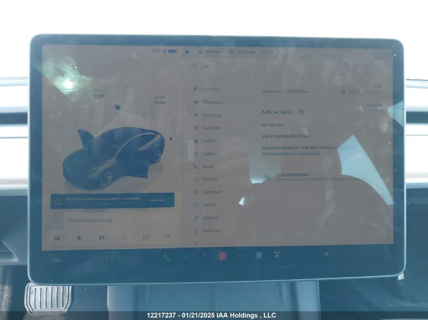 2023 Tesla Model 3 VIN: 5YJ3E1EAXPF472482 Lot: 12217237