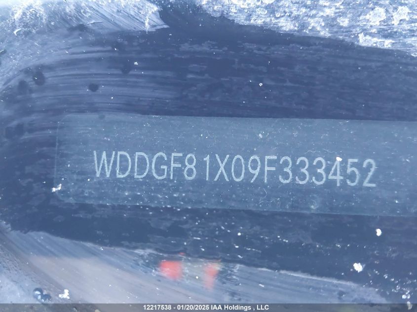 2009 Mercedes-Benz C-Class VIN: WDDGF81X09F333452 Lot: 12217538