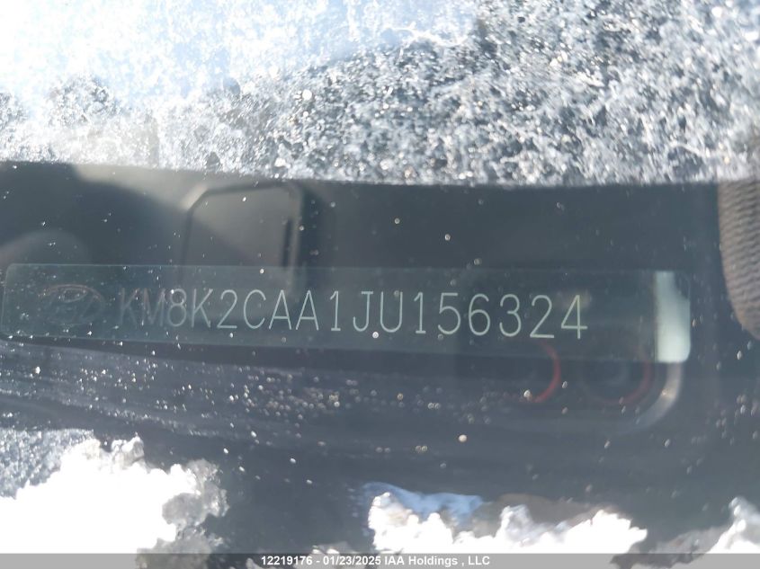 2018 Hyundai Kona 2.0L Preferred VIN: KM8K2CAA1JU156324 Lot: 12219176