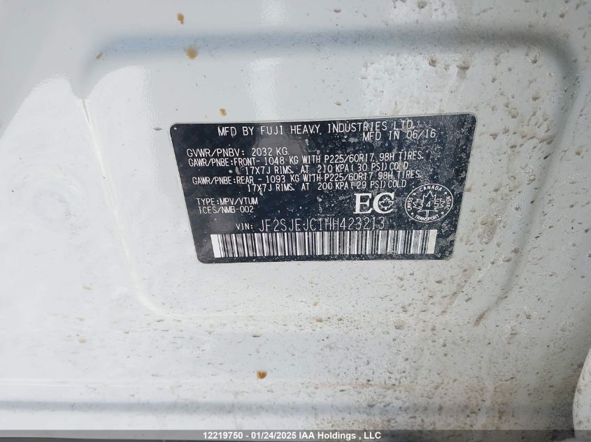 2017 Subaru Forester VIN: JF2SJEJC1HH423213 Lot: 12219750