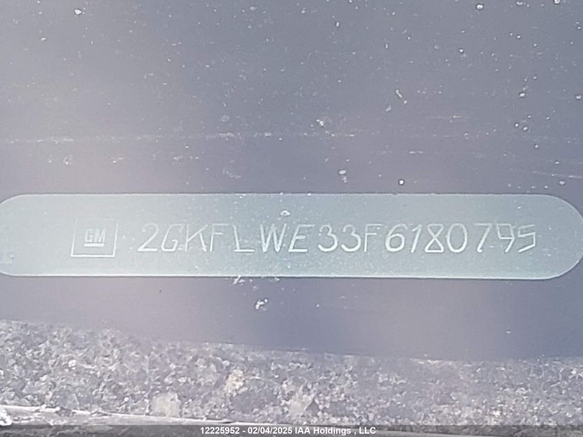 2015 GMC Terrain VIN: 2GKFLWE33F6180795 Lot: 12225952