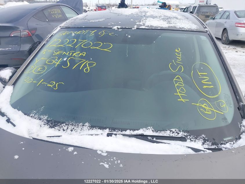 2015 Nissan Sentra 1.8 S/1.8 Sl/1.8 Sr/1.8 Sv VIN: 3N1AB7AP2FL645718 Lot: 12227022