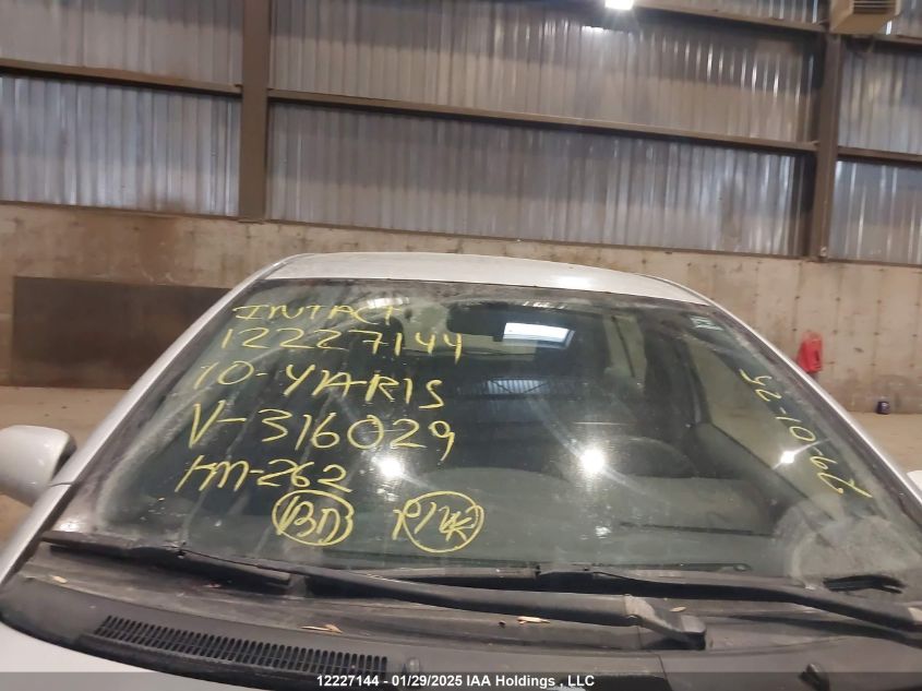2010 Toyota Yaris VIN: JTDKT4K39A5316029 Lot: 12227144