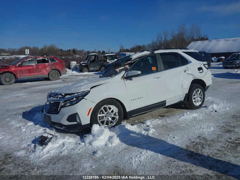2022 Chevrolet Equinox Lt, Biohazard, IAAI, VIN 3GNAXUEV5NL257359 — photo 2