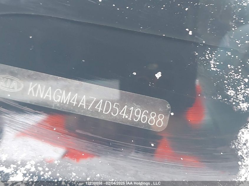 2013 Kia Optima VIN: KNAGM4A74D5419688 Lot: 12230858