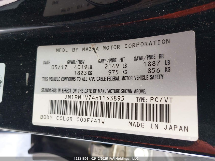 JM1BN1V74H1153895 2017 MAZDA 3 photo no. 9