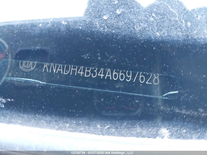 2010 Kia Rio VIN: KNADH4B34A6697628 Lot: 12235736