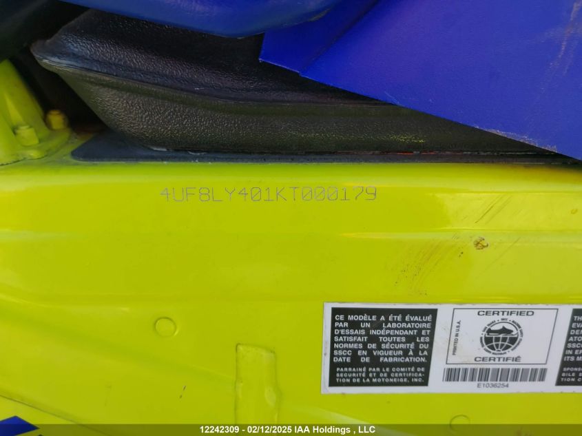 2019 Yamaha Sidewinder VIN: 4UF8LY401KT000179 Lot: 12242309