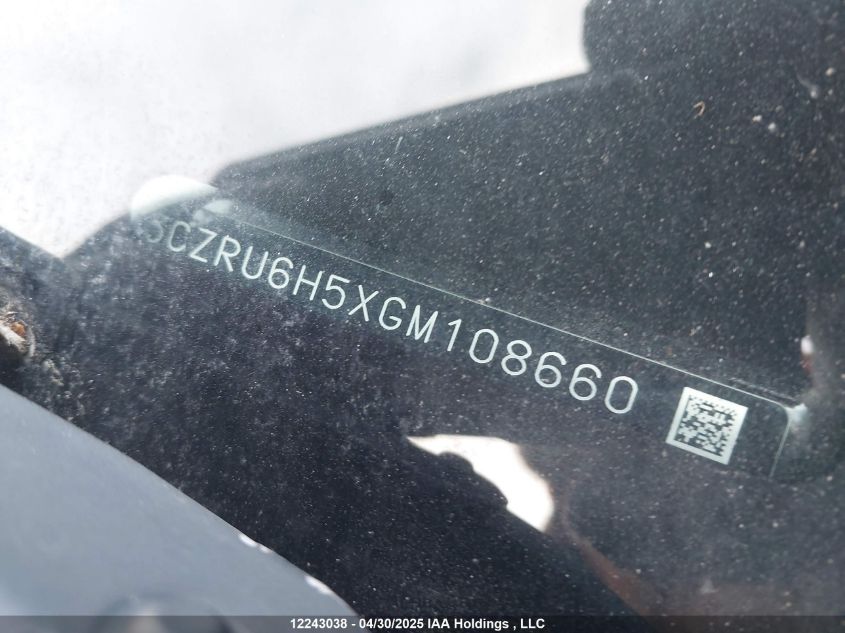 2016 Honda Hr-V Ex VIN: 3CZRU6H5XGM108660 Lot: 12243038