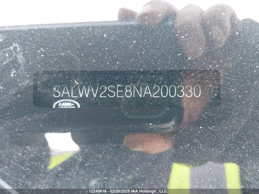 2022 Land Rover Range Rover Sport VIN: SALWV2SE8NA200330 Lot: 12248616