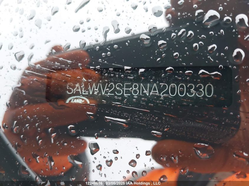 2022 Land Rover Range Rover Sport VIN: SALWV2SE8NA200330 Lot: 12248616