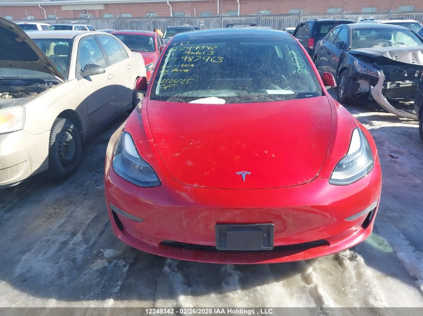 2021 Tesla Model 3 VIN: 5YJ3E1EB9MF987963 Lot: 12249342