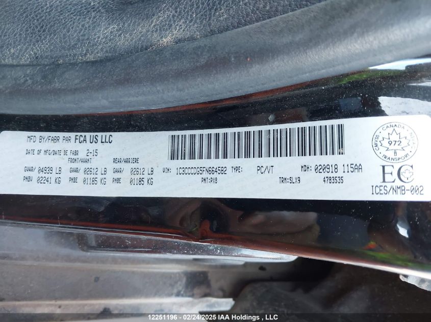 2015 Chrysler 200 S VIN: 1C3CCCDG5FN664582 Lot: 12251196