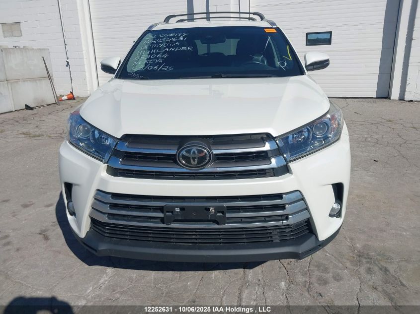 2018 Toyota Highlander Se/Xle VIN: 5TDJZRFH9JS539064 Lot: 12252631