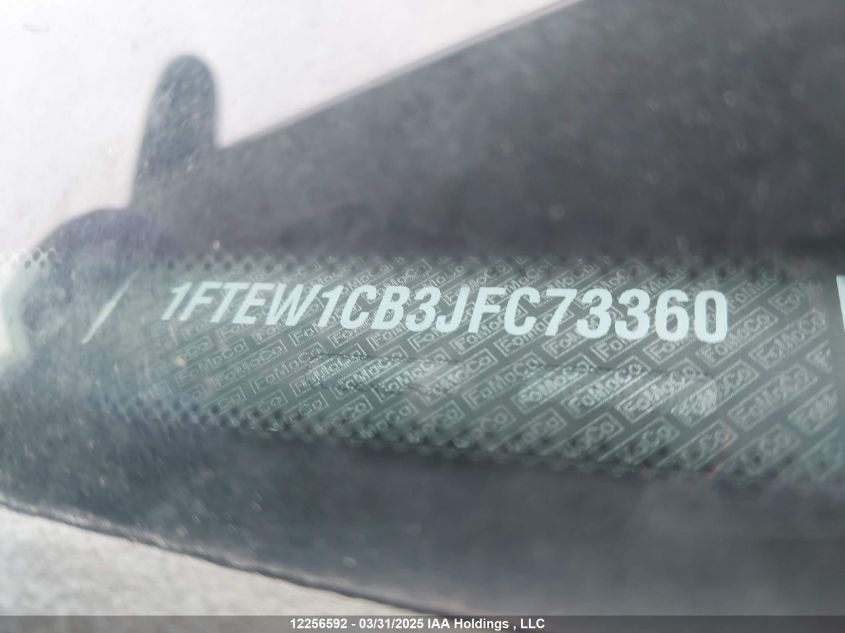 2018 Ford F150 Supercrew VIN: 1FTEW1CB3JFC73360 Lot: 12256592