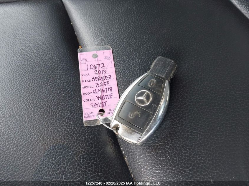 2013 Mercedes-Benz B250 VIN: WDDMH4EB0DJ130846 Lot: 12257248