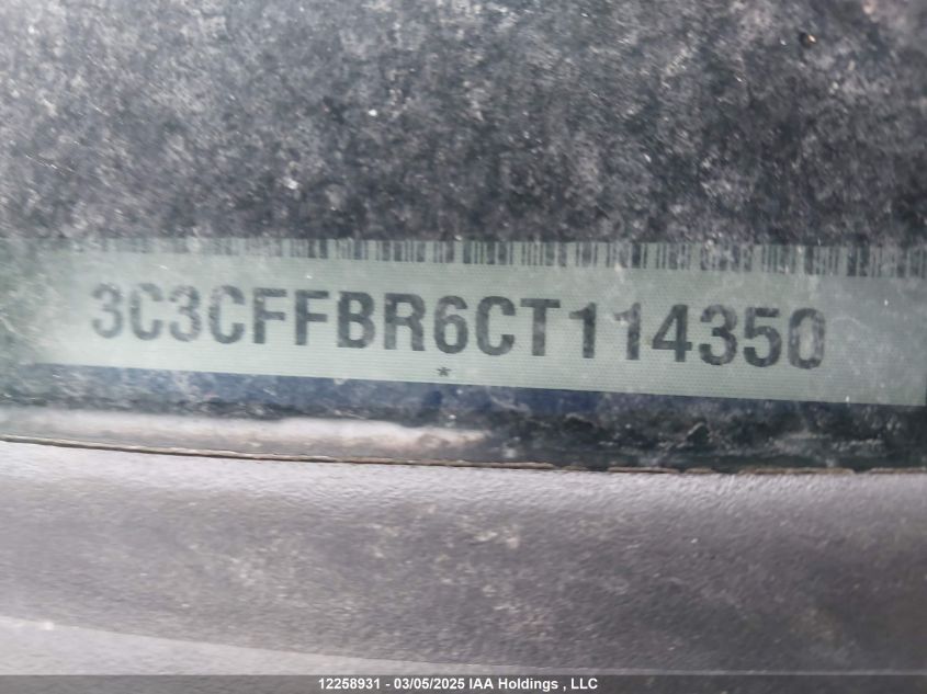 2012 Fiat 500 Sport VIN: 3C3CFFBR6CT114350 Lot: 12258931