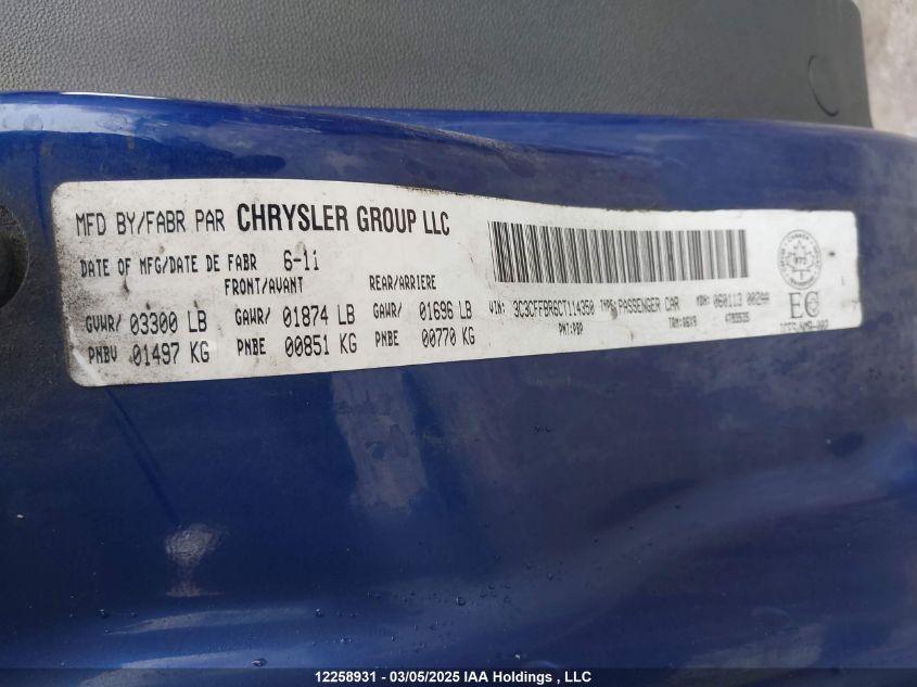 2012 Fiat 500 Sport VIN: 3C3CFFBR6CT114350 Lot: 12258931