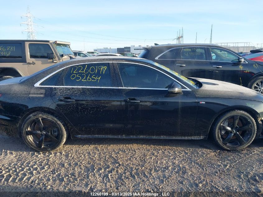 2020 Audi A4 VIN: WAUFNAF49LA052654 Lot: 12260199