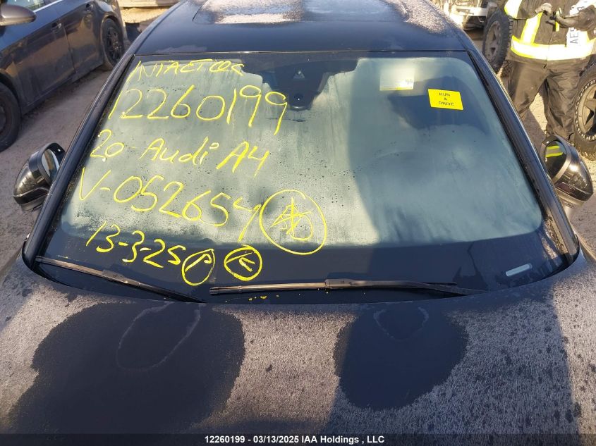 2020 Audi A4 VIN: WAUFNAF49LA052654 Lot: 12260199