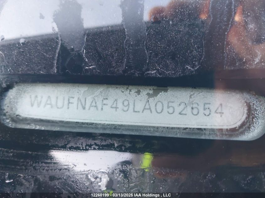 2020 Audi A4 VIN: WAUFNAF49LA052654 Lot: 12260199