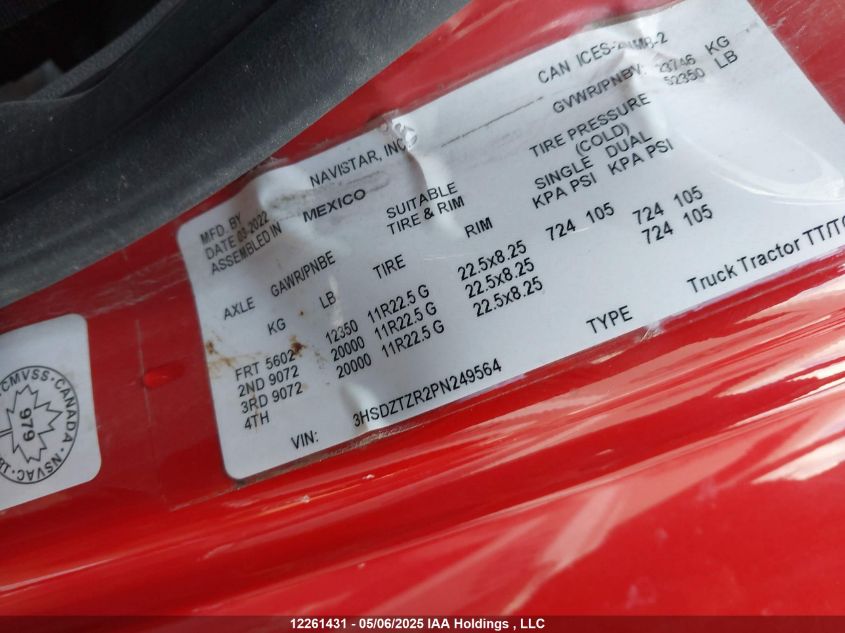 2023 International Lt VIN: 3HSDZTZR2PN249564 Lot: 12261431