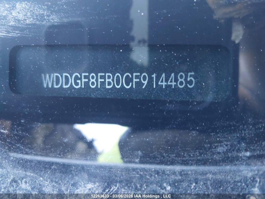 2012 Mercedes-Benz C 250 4Matic VIN: WDDGF8FB0CF914485 Lot: 12263633