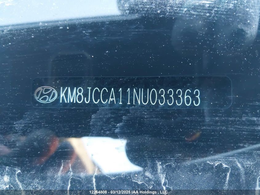 2022 Hyundai Tucson Hybrid VIN: KM8JCCA11NU033363 Lot: 12264808