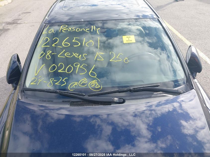 2008 Lexus Is 250 VIN: JTHCK262482020956 Lot: 12265101