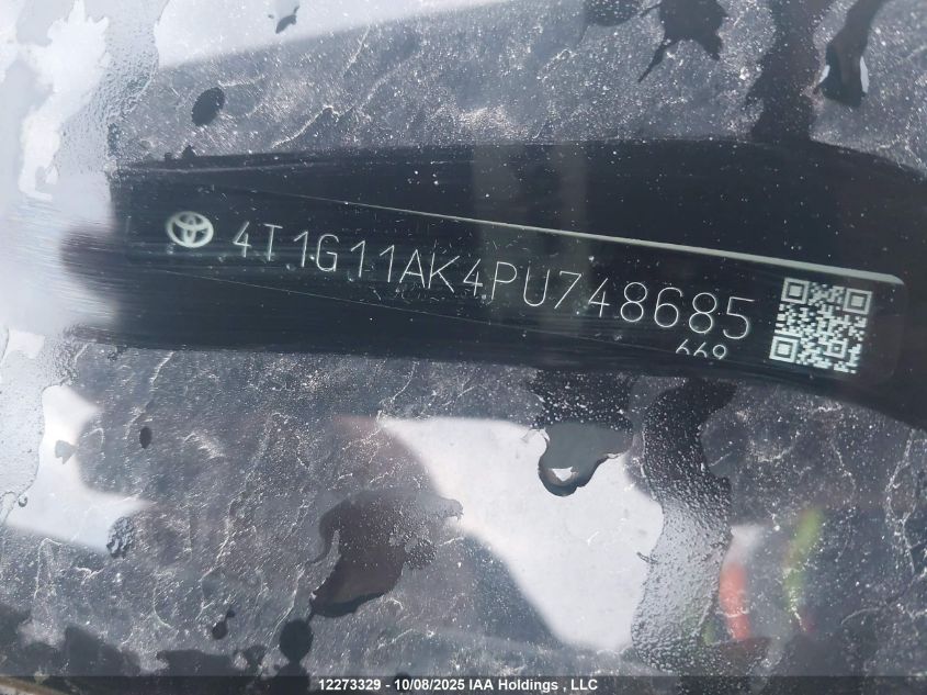 2023 Toyota Camry Se Night Shade/Se VIN: 4T1G11AK4PU748685 Lot: 12273329